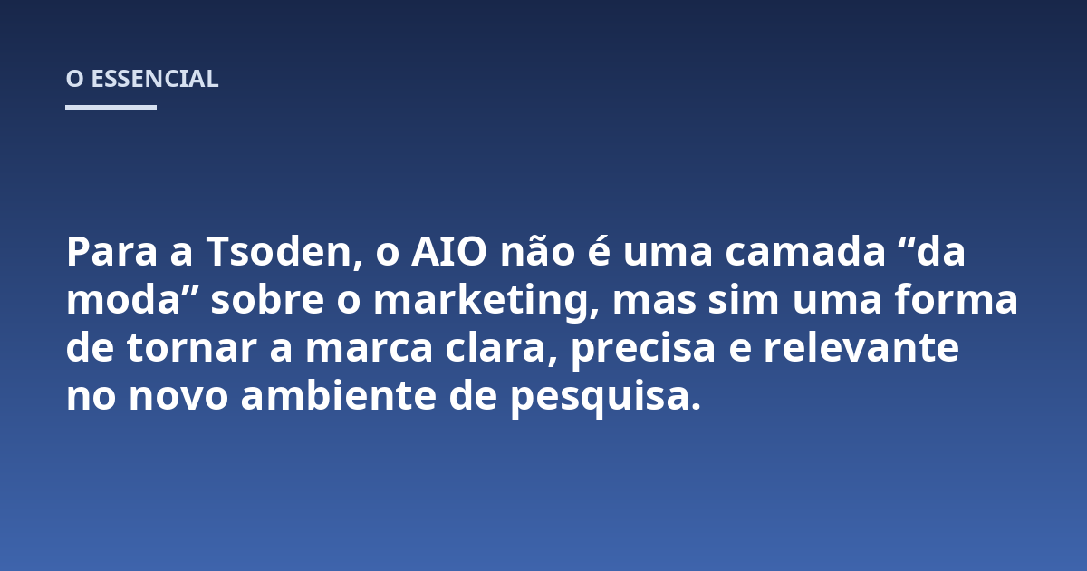Para a Tsoden, o AIO não é uma camada