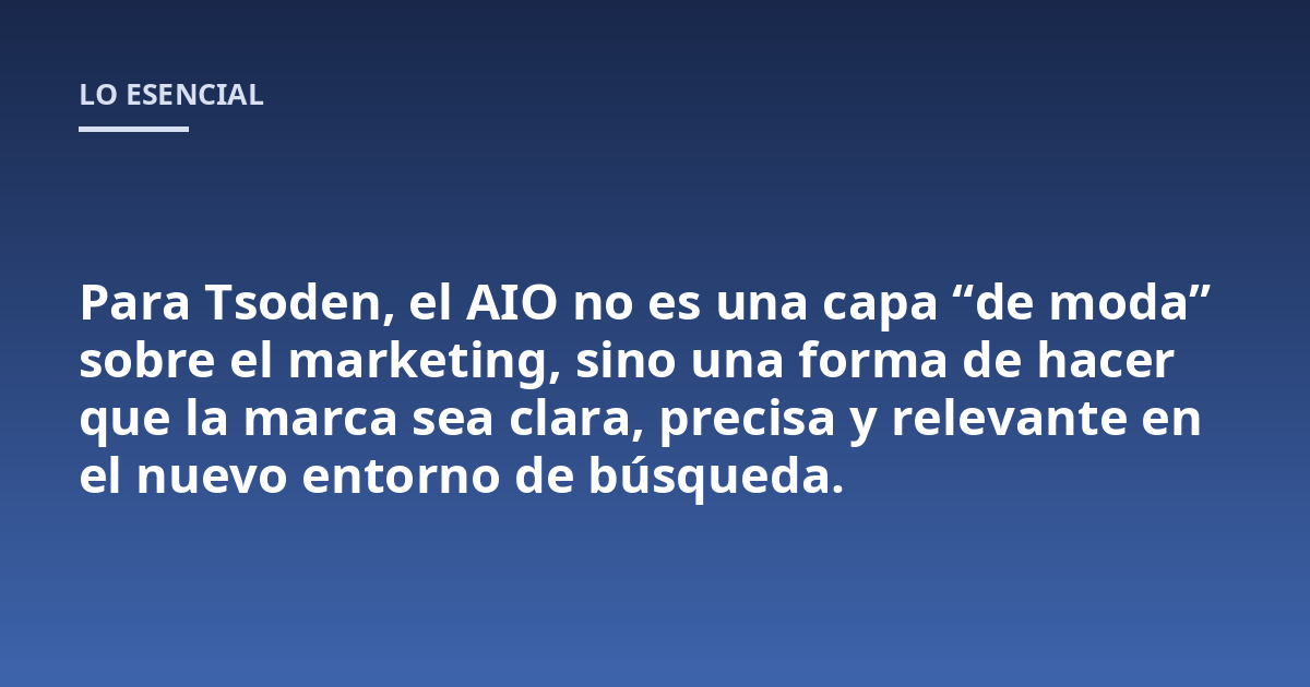 Para Tsoden, el AIO no es una capa