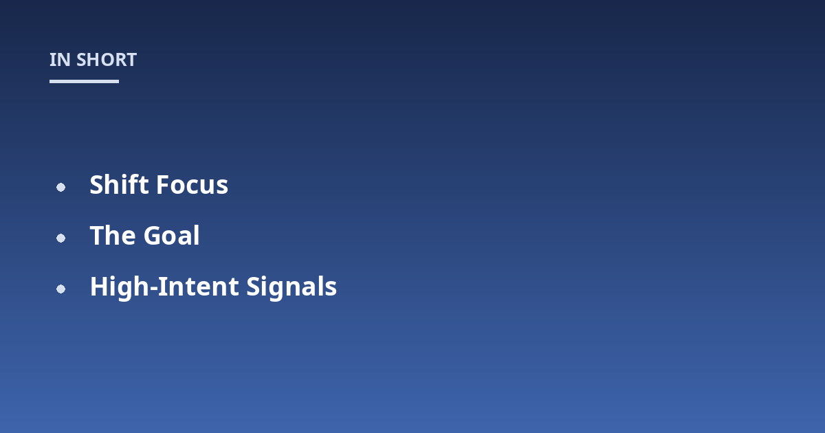 Shift Focus; The Goal; High-Intent Signals