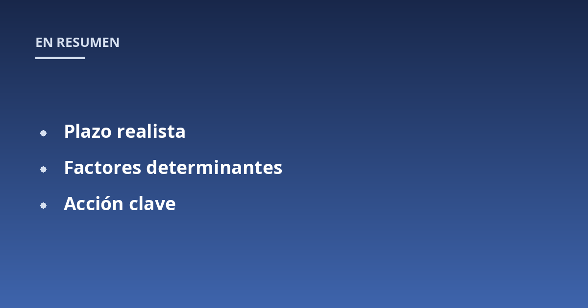 Plazo realista; Factores determinantes; Acción clave