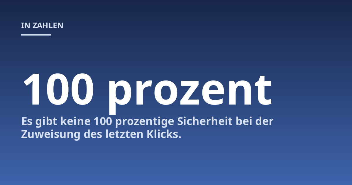 Es gibt keine 100 prozentige Sicherheit bei der Zuweisung des letzten Klicks.