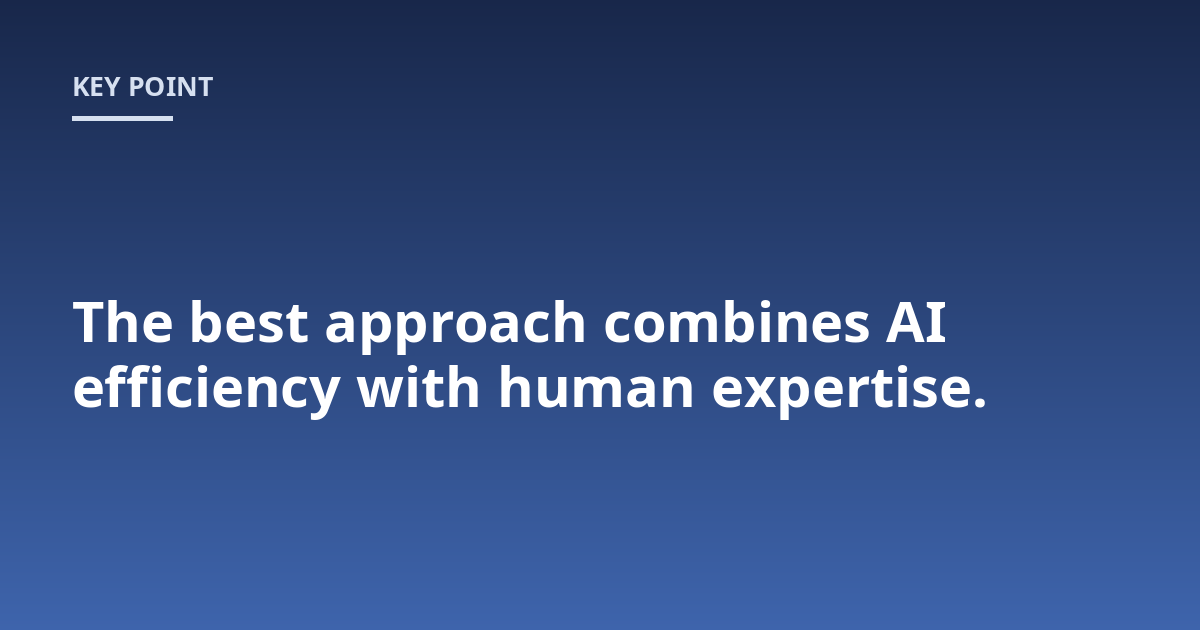 The best approach combines AI efficiency with human expertise.