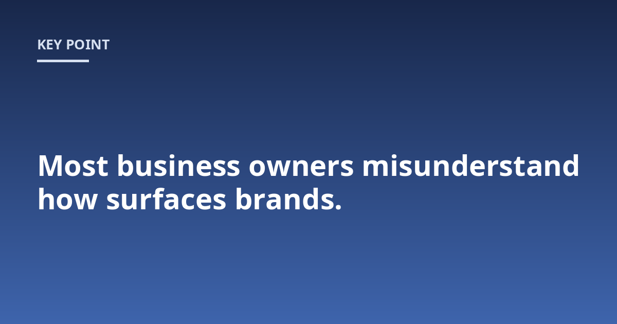 Most business owners misunderstand how surfaces brands.