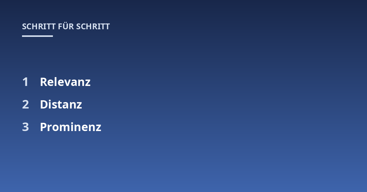 Relevanz; Distanz; Prominenz