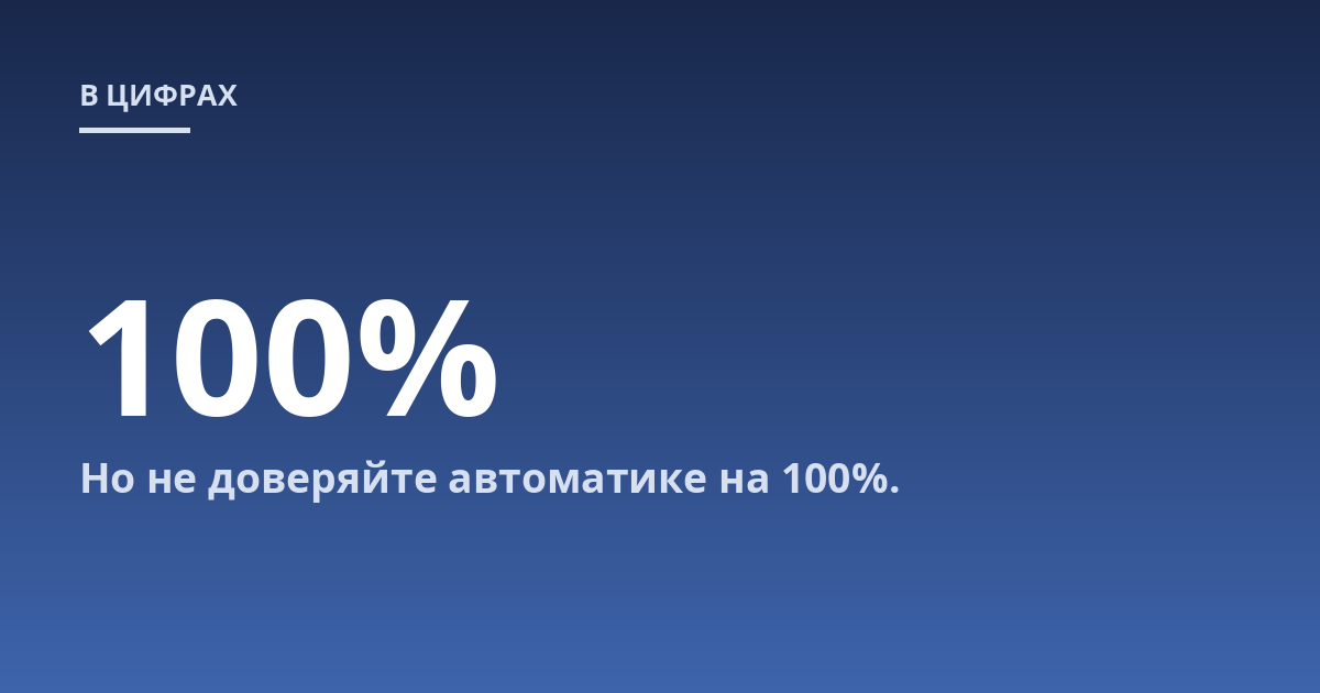 Но не доверяйте автоматике на 100%.