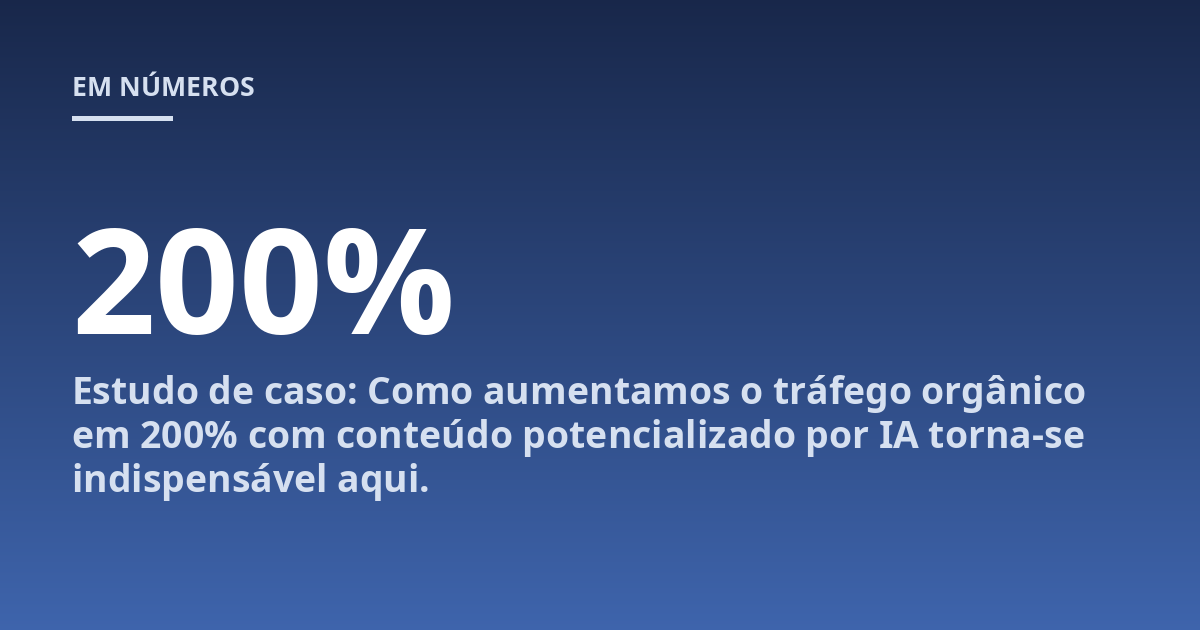 Estudo de caso: Como aumentamos o tráfego orgânico em 200% com conteúdo potencializado por IA torna-se indispensável aqui.