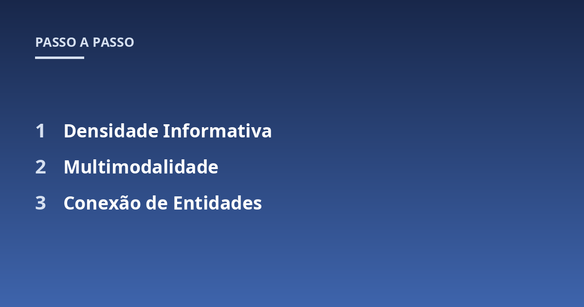 Densidade Informativa; Multimodalidade; Conexão de Entidades