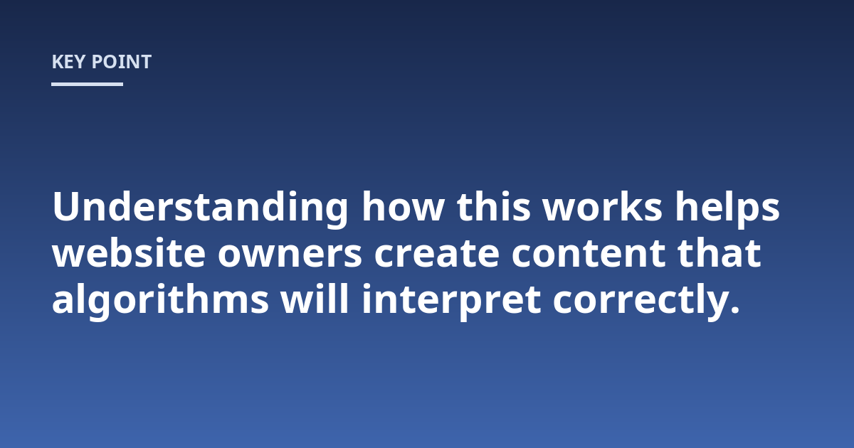 Understanding how this works helps website owners create content that algorithms will interpret correctly.