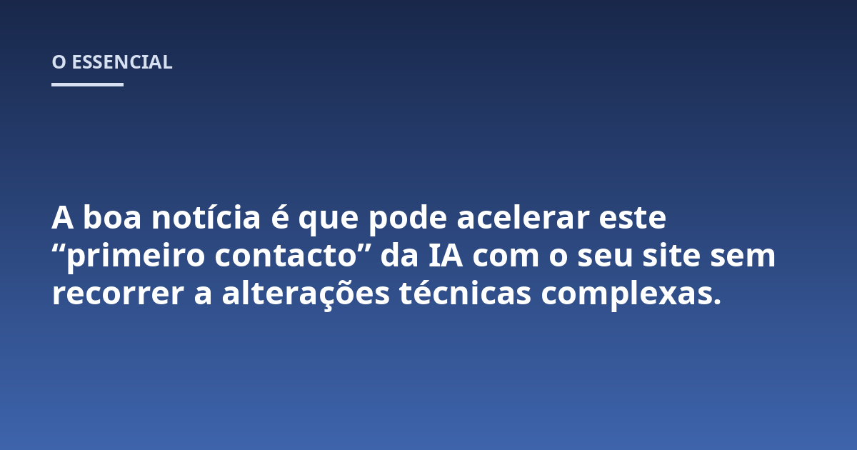 A boa notícia é que pode acelerar este 