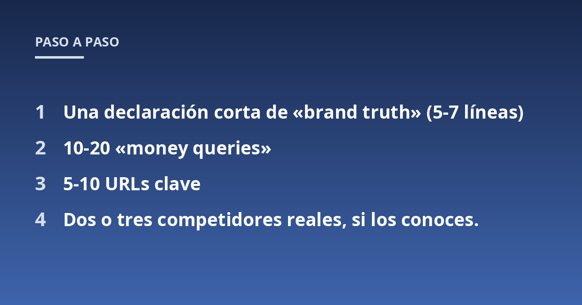 Una declaración corta de