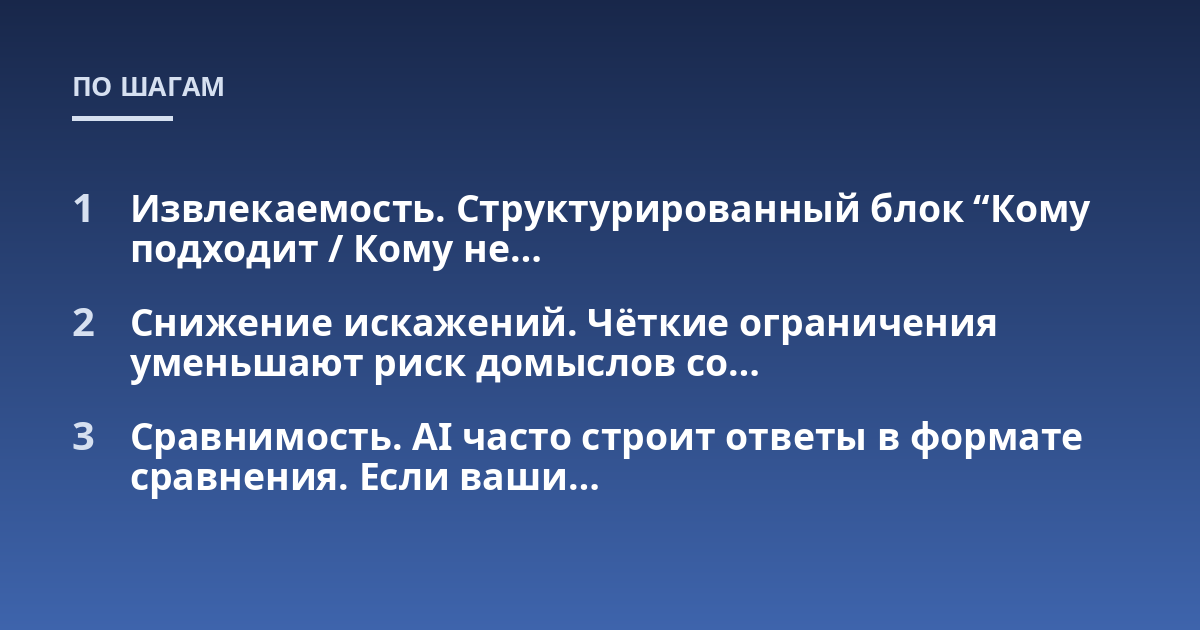 Извлекаемость. Структурированный блок 
